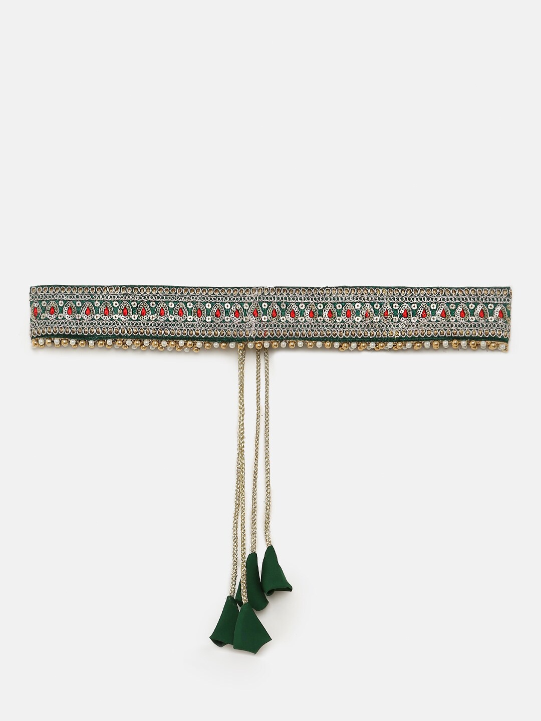 

SALWAR STUDIO Women Green & Gold-Toned Embellished Ethnic Belt