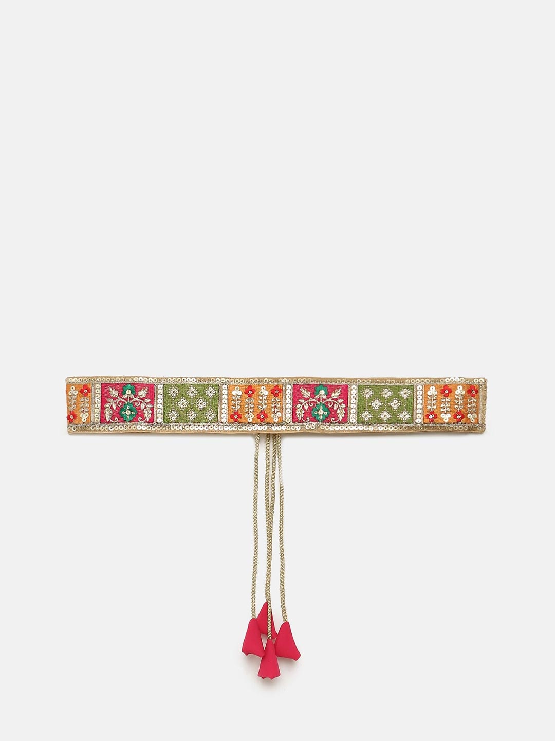 

SALWAR STUDIO Women Beige Embellished Waist Belt