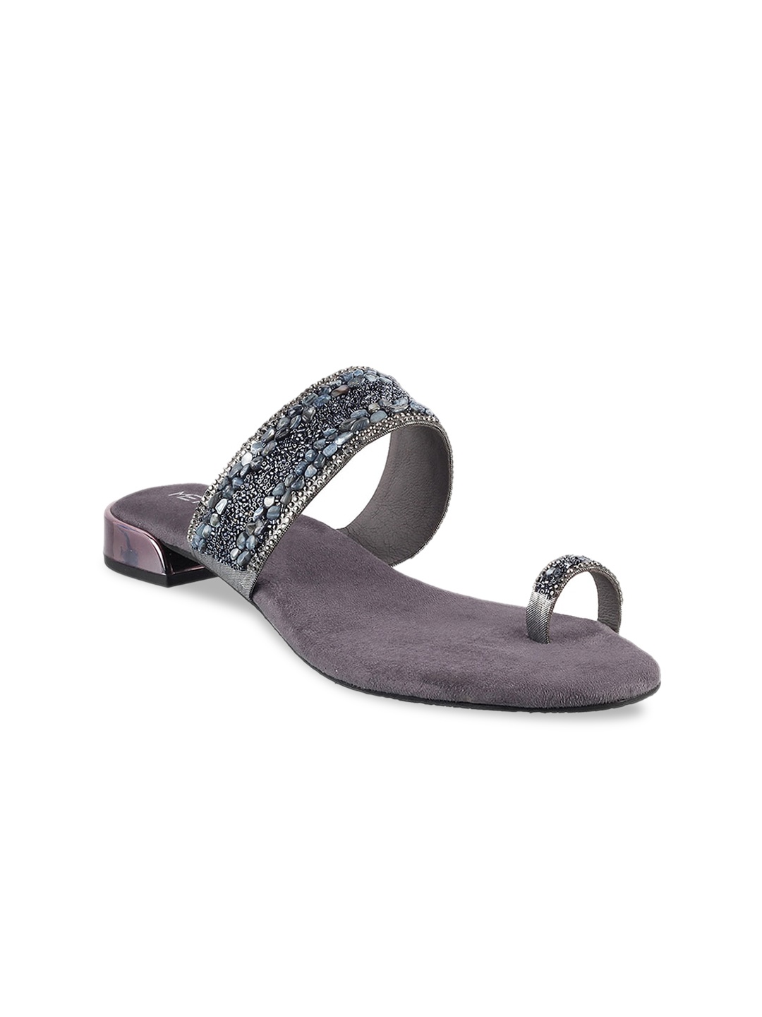 

Metro Women Grey Embellished One Toe Flats