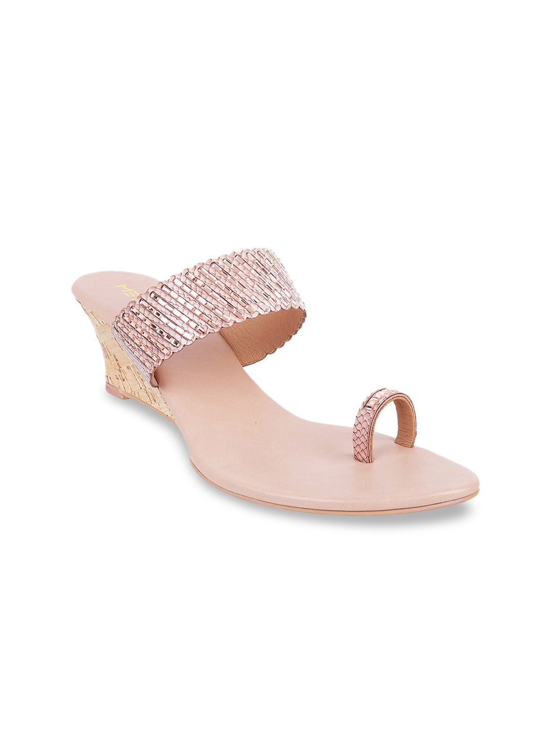 

Metro Tan Embellished Ethnic Wedge Heels