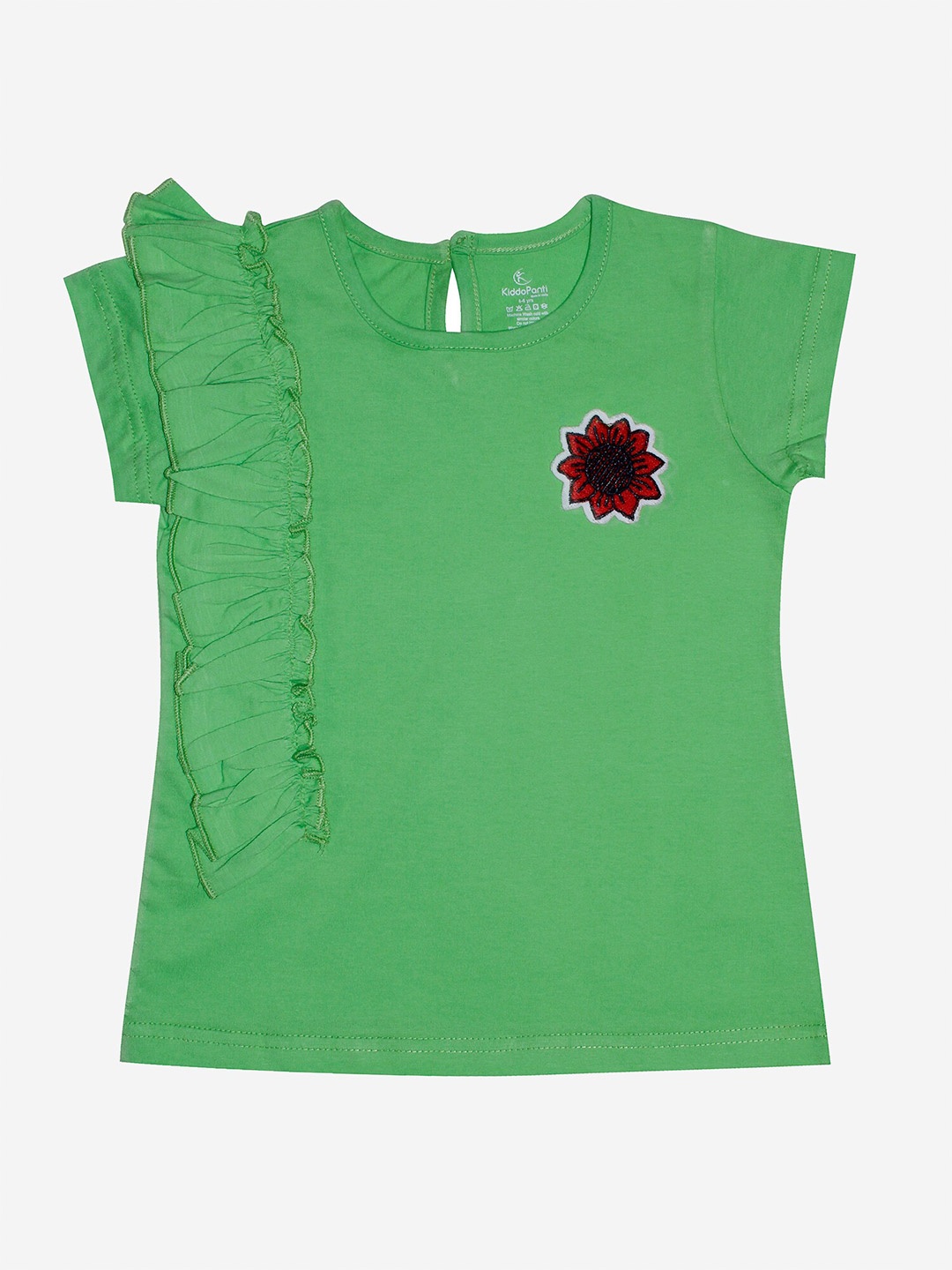 

KiddoPanti Girls Green T-shirt 100% Cotton