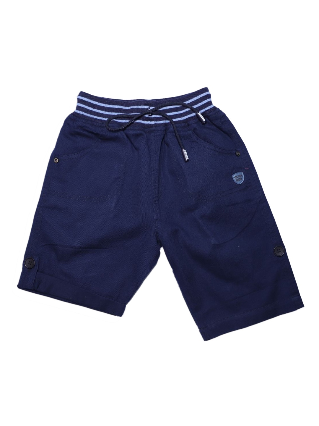 

VEDANA Boys Navy Blue Solid Cotton Shorts