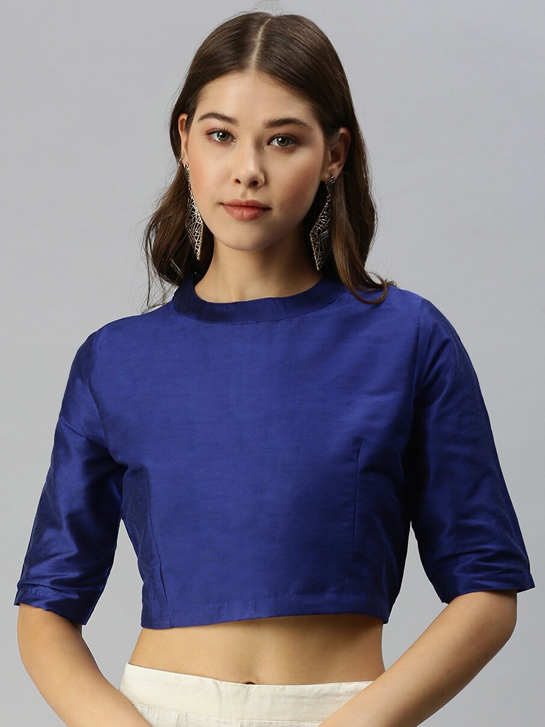 

De Moza Women Blue Saree Blouse