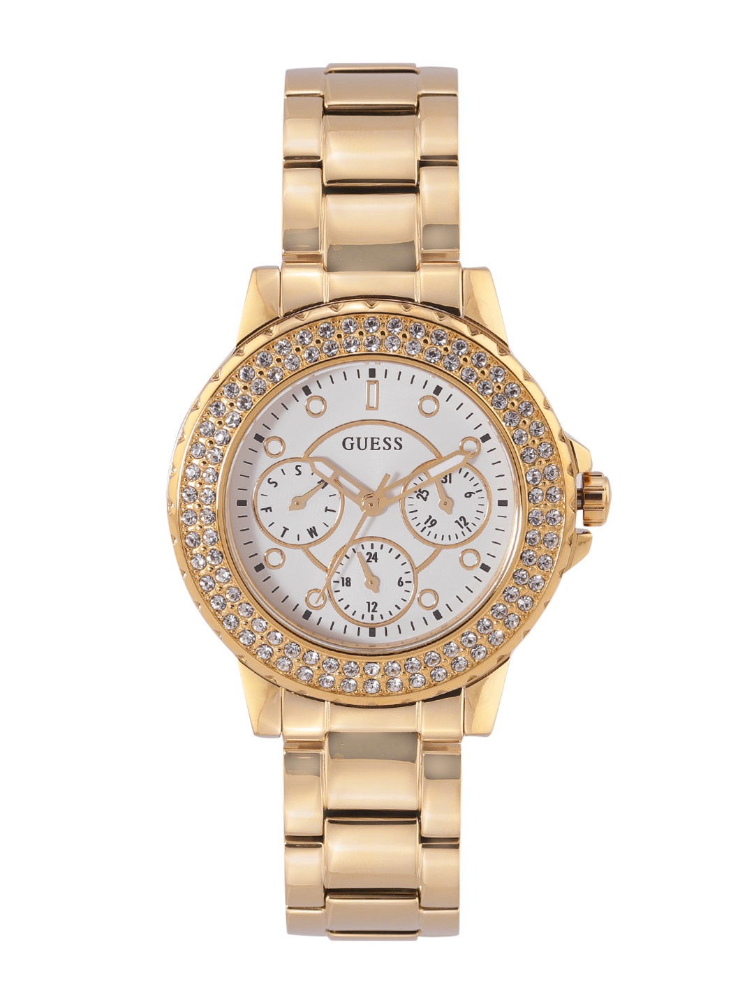 

GUESS Women Bracelet Style Straps Analogue Multi Function Watch GW0410L2, White