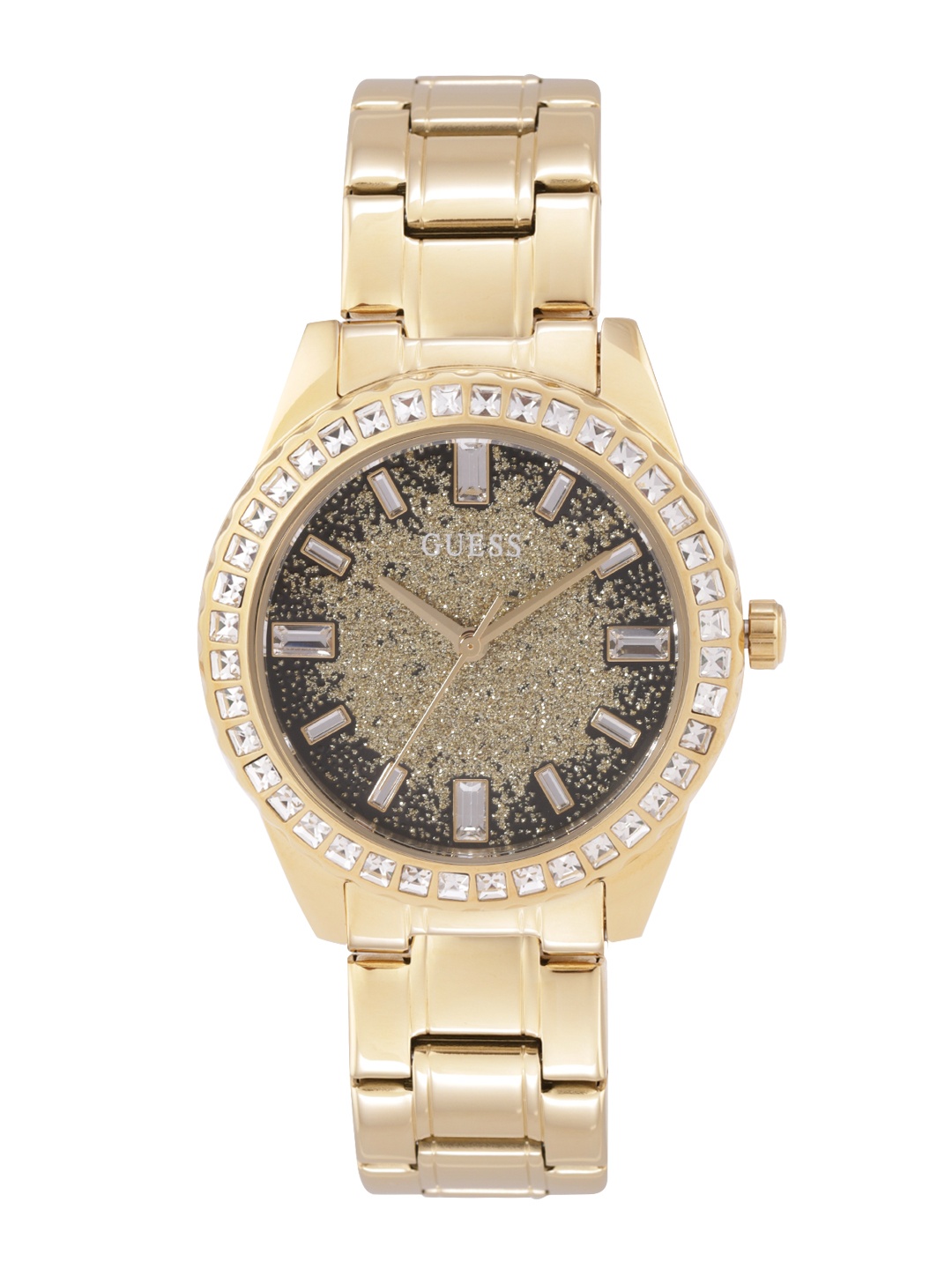 

GUESS Women Embellished Glitter Burst 3 Analogue Watch - GW0405L2, Black