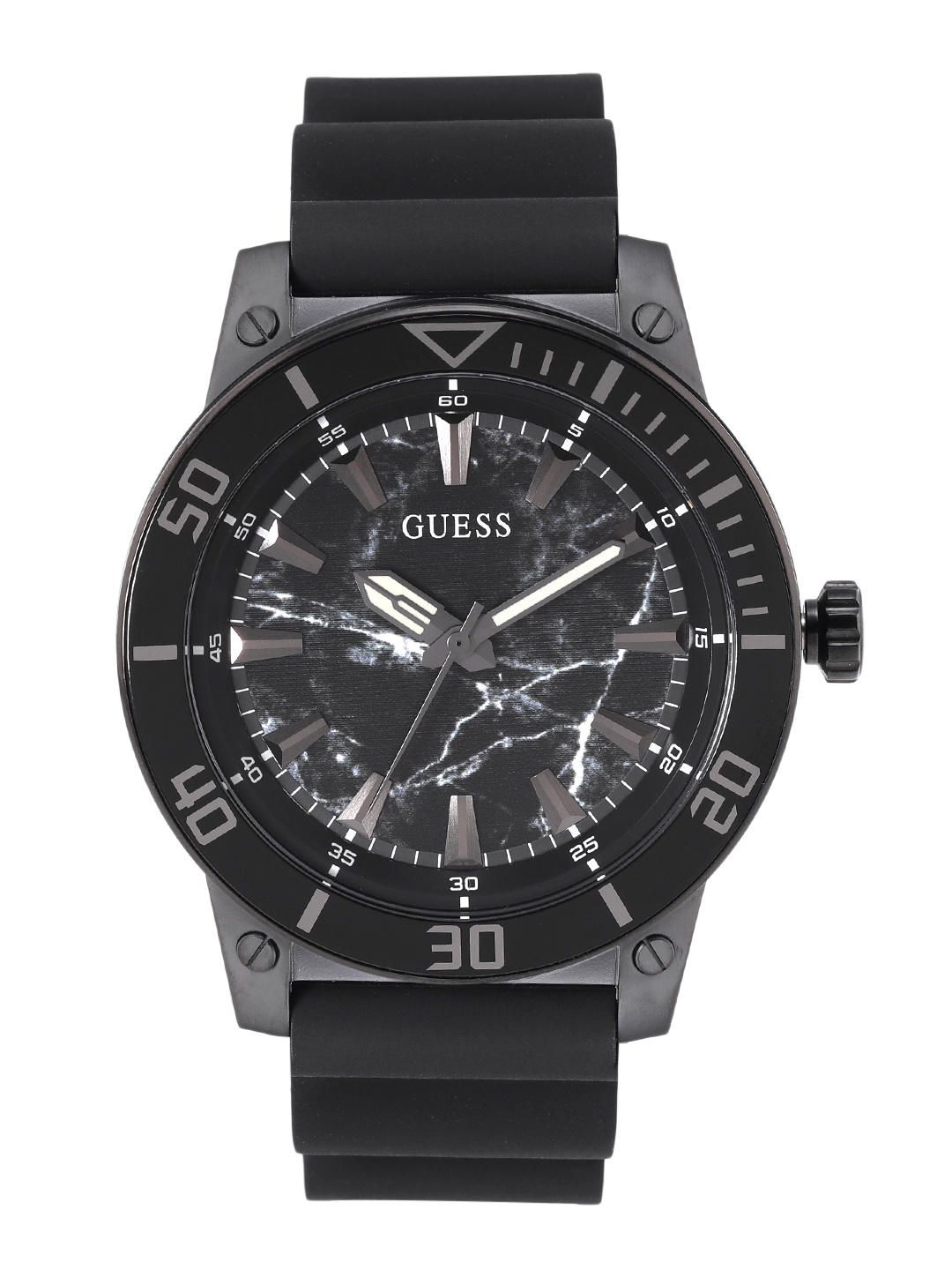 

GUESS Men Printed Dial Regular Straps Analogue Watch GW0420G3, Black