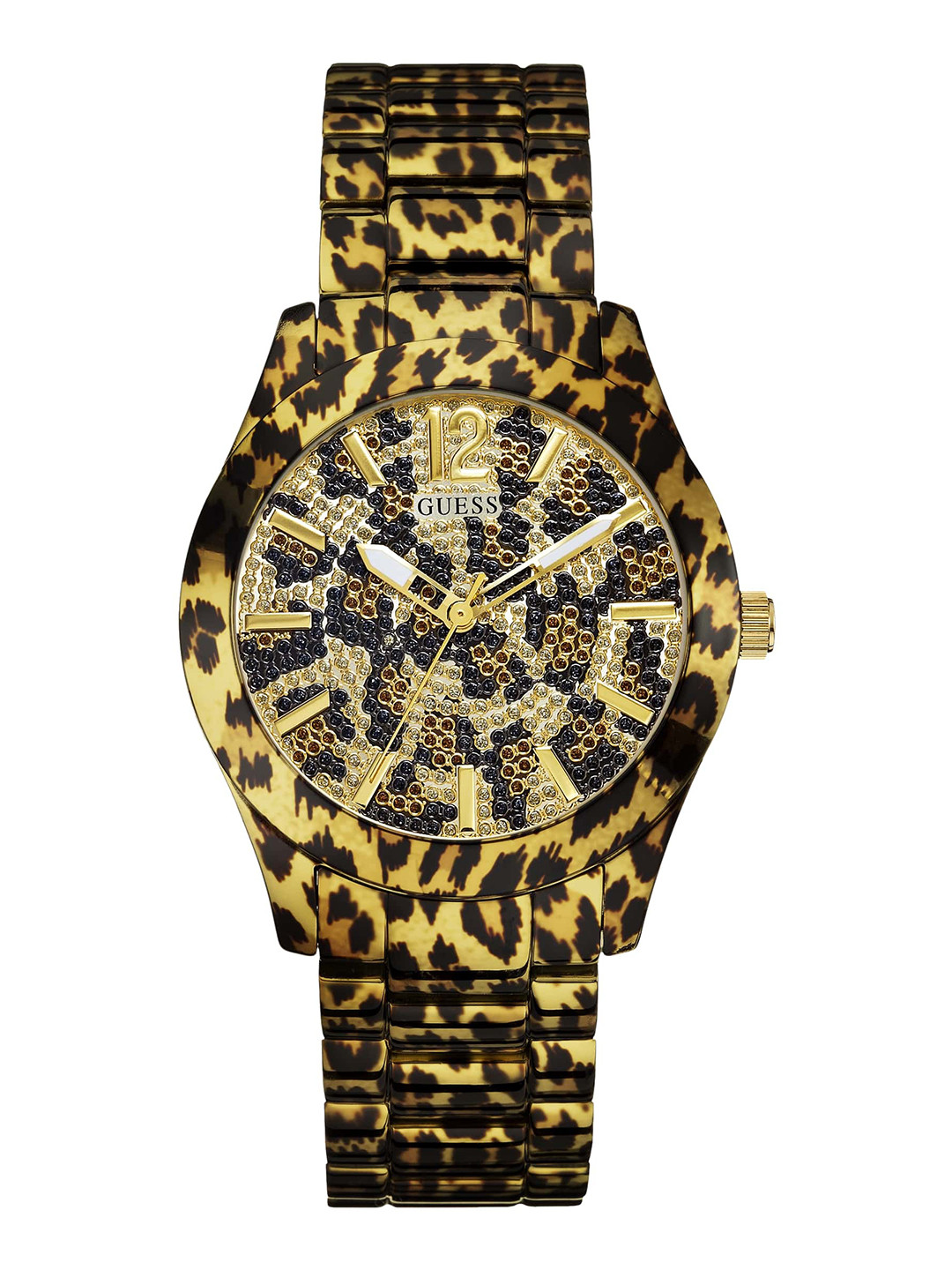 

GUESS Women Stainless Steel Bracelet Style Straps Fierce 3 Analogue Watch- GW0450L1, Gold