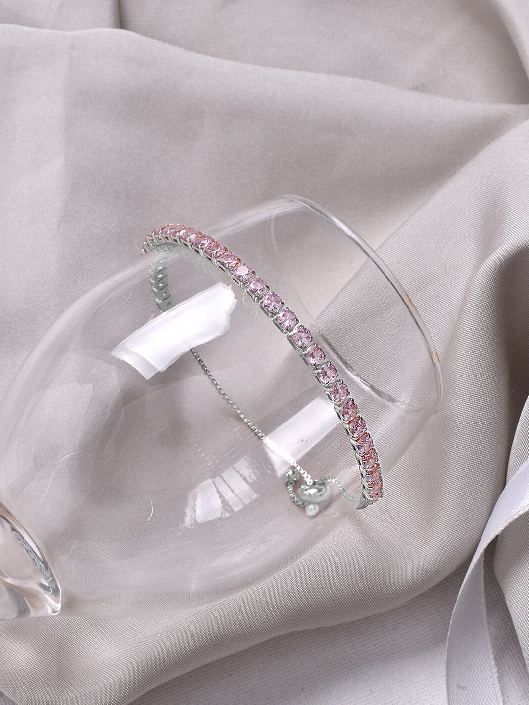 

JOKER & WITCH Women Pink & Silver-Toned Link Bracelet
