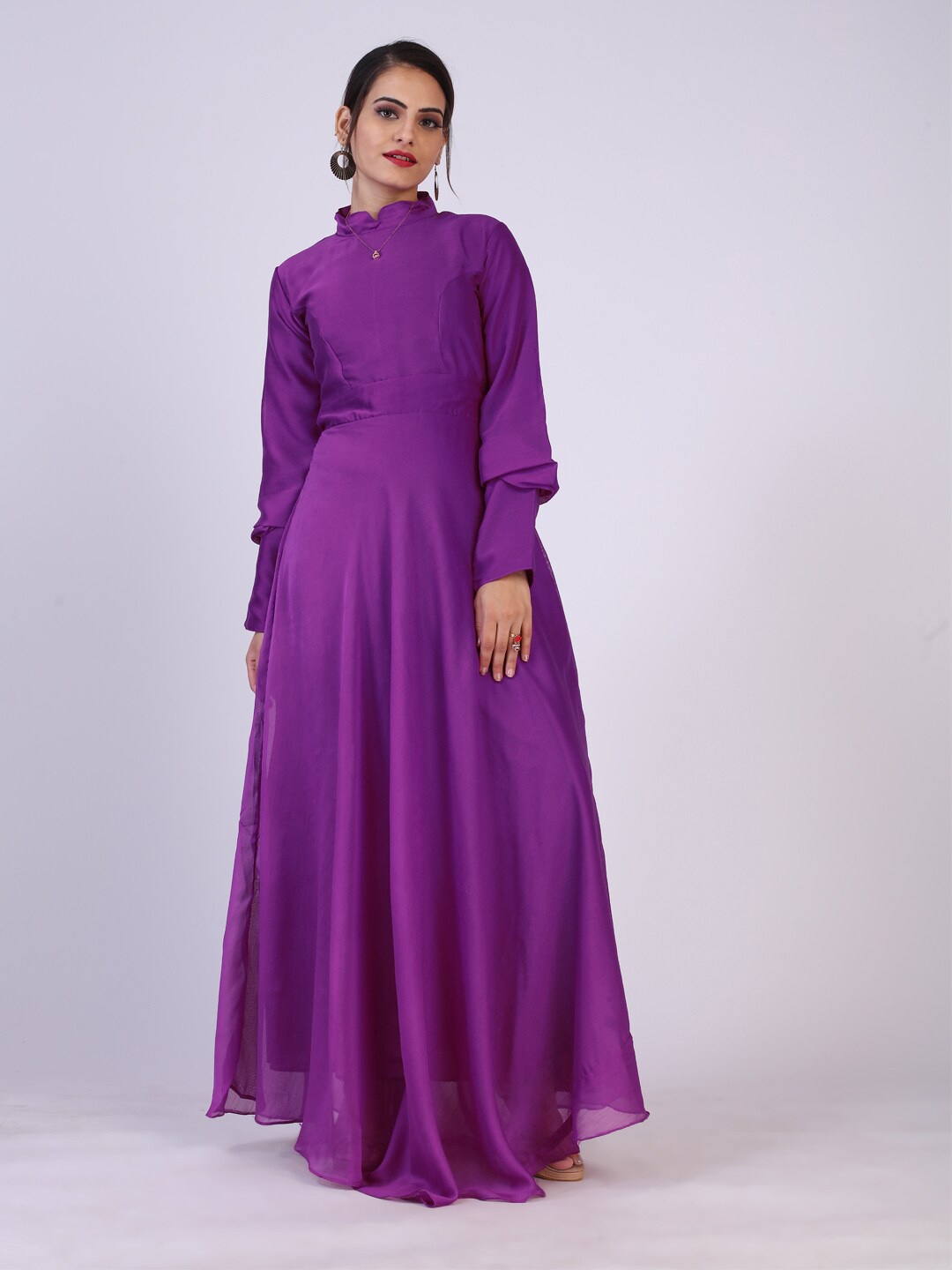 

PRENEA Purple Georgette Maxi Dress