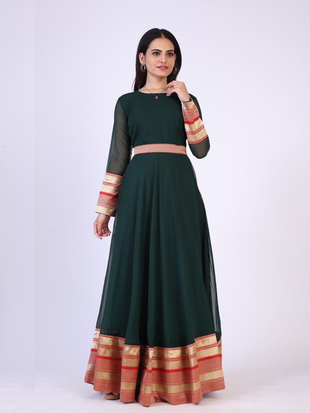 

PRENEA Green Georgette Maxi Dress
