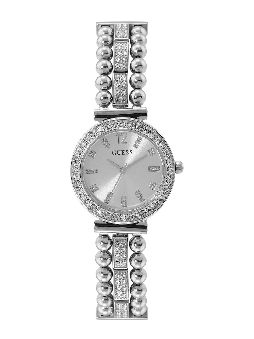

GUESS Women Bracelet Style Straps Analogue Watch GW0401L1, Silver