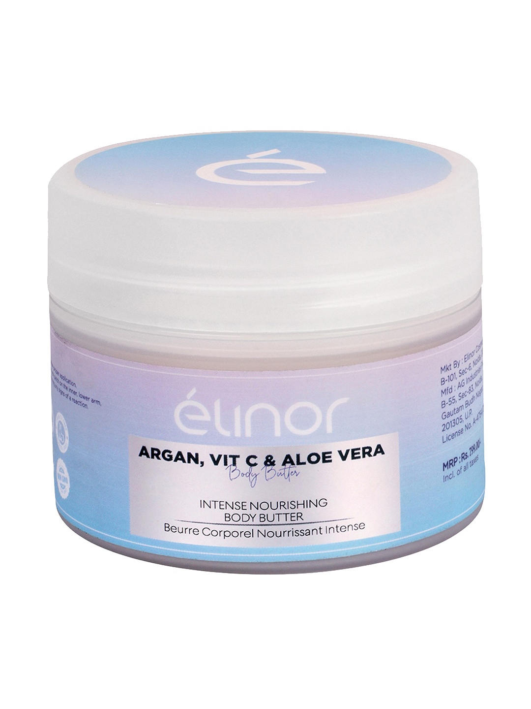 

Elinor Argan Vitamin C & Aloe Vera Body Butter - 200g, White