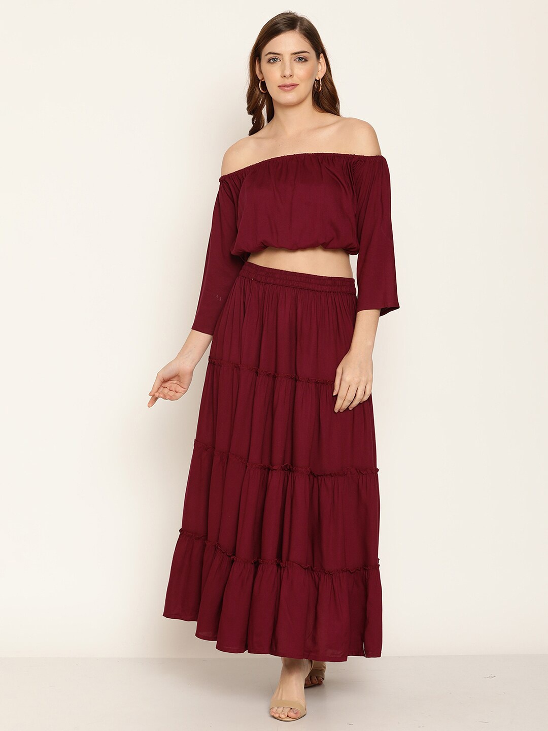 

Aawari Off-Shoulder Maxi Dress, Burgundy