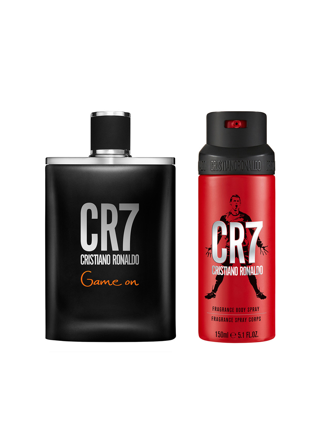 

CRISTIANO RONALDO Men Set of CR7 Fragrance Body Spray 150 ml & Game On EDT 100 ml, Black