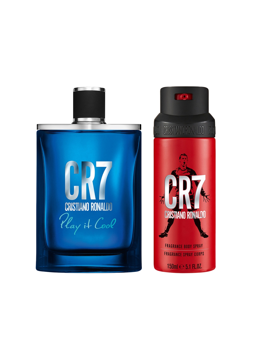 

CRISTIANO RONALDO Men Set of CR7 Fragrance Body Spray 150 ml & Play it Cool EDT 100 ml, Blue