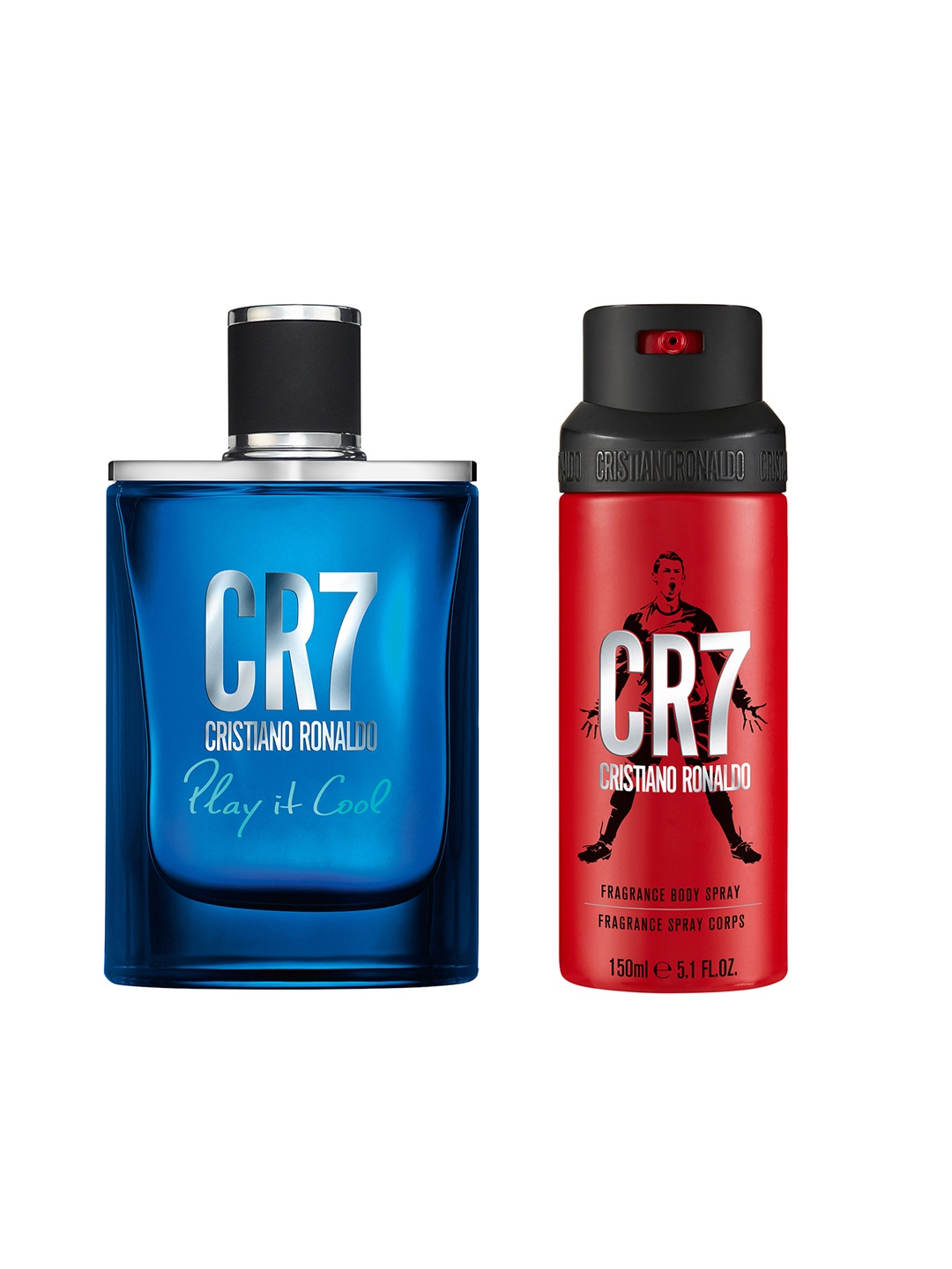 

CRISTIANO RONALDO Men Set of CR7 Fragrance Body Spray 150 ml & Play it Cool EDT 50 ml, Blue