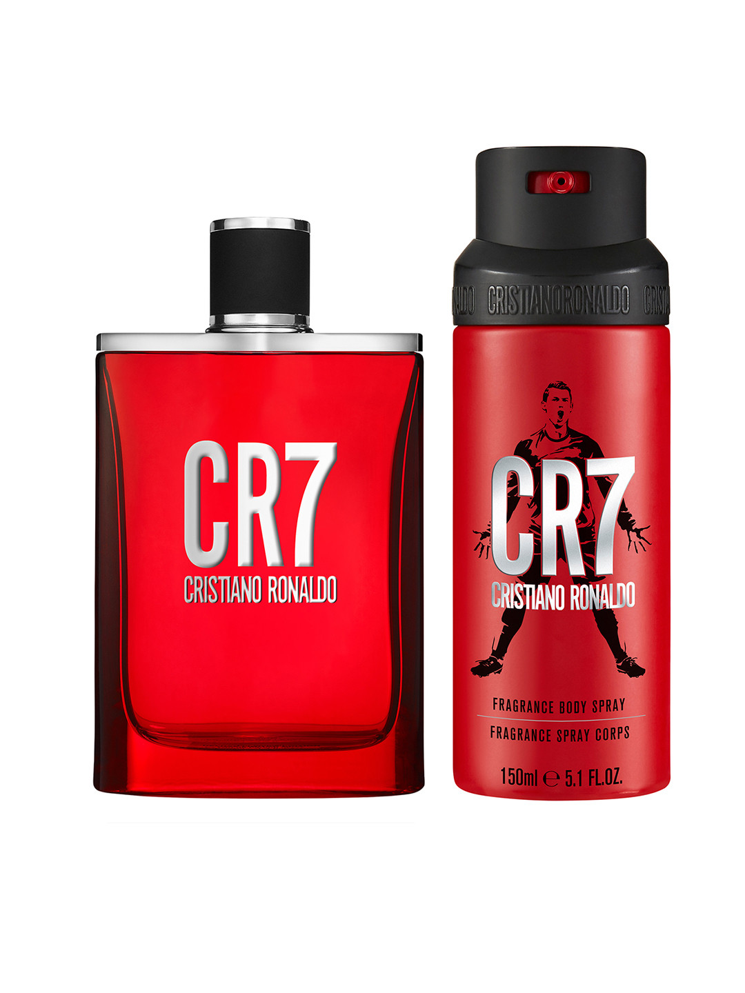 

CRISTIANO RONALDO Men CR7 Set of Fragrance Body Spray 150 ml & Eau De Toilette 100 ml, Red