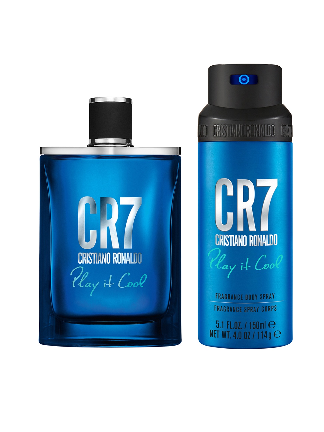 

CRISTIANO RONALDO Men CR7 Set of Play it Cool Fragrance Body Spray 150 ml & EDT 100 ml, Blue