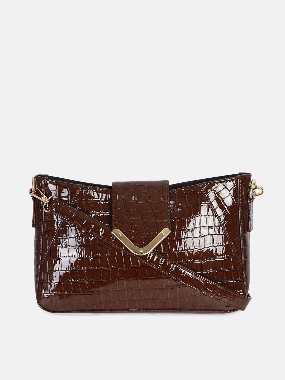 

Bagsy Malone Maroon Textured PU Structured Shoulder Bag