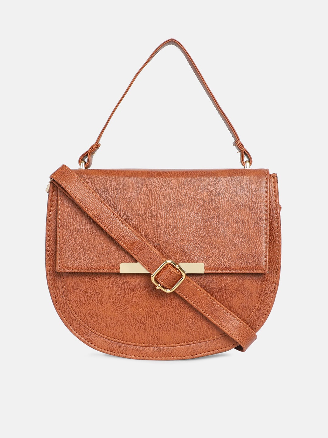 

Bagsy Malone Tan Textured PU Half Moon Sling Bag