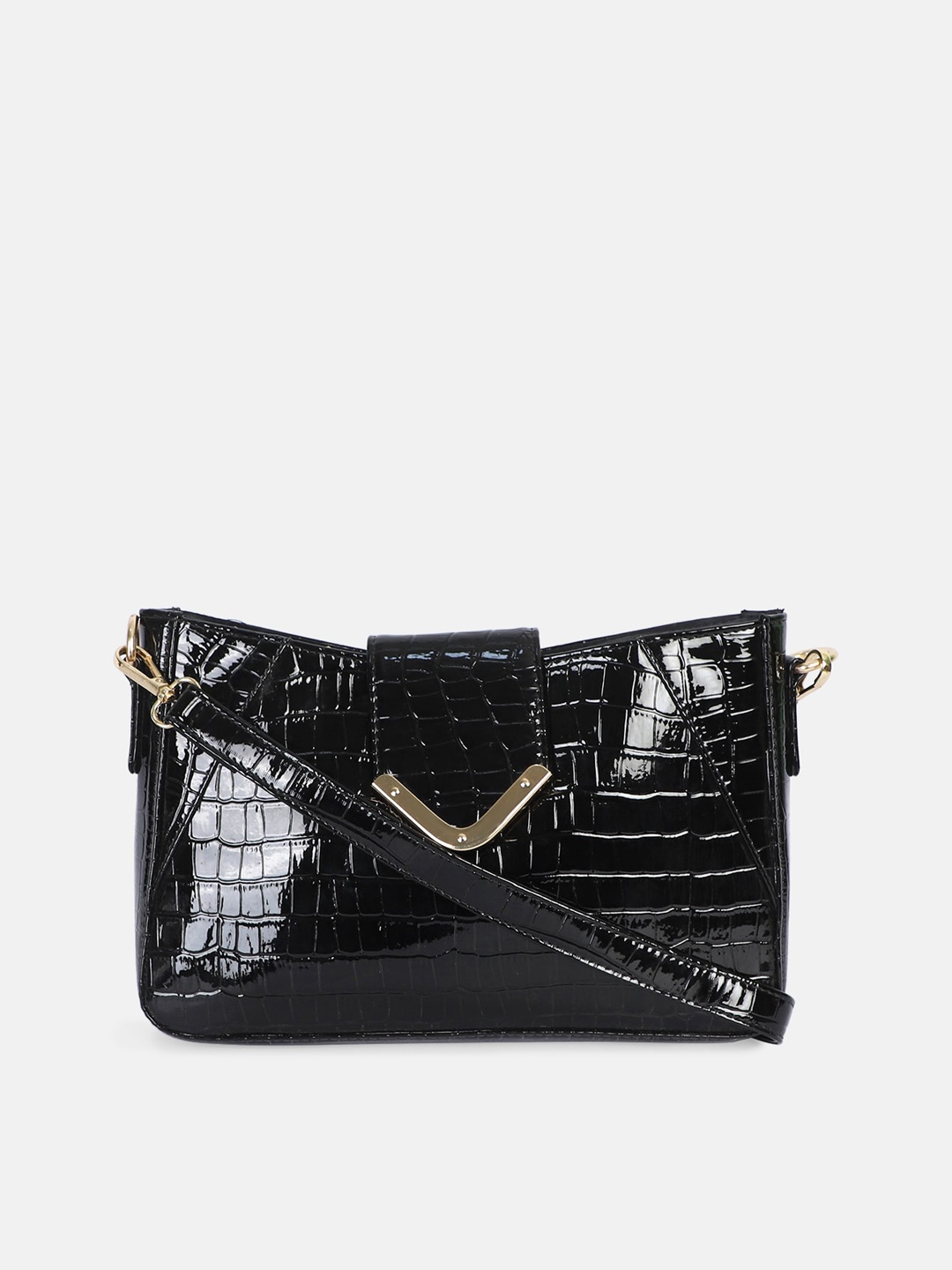 

Bagsy Malone Black Animal Textured Structured Sling Bag