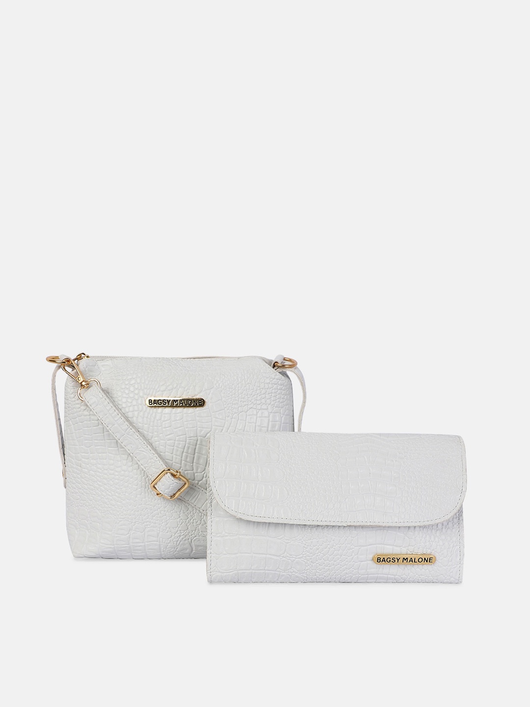 

Bagsy Malone White Textured PU Swagger Sling Bag