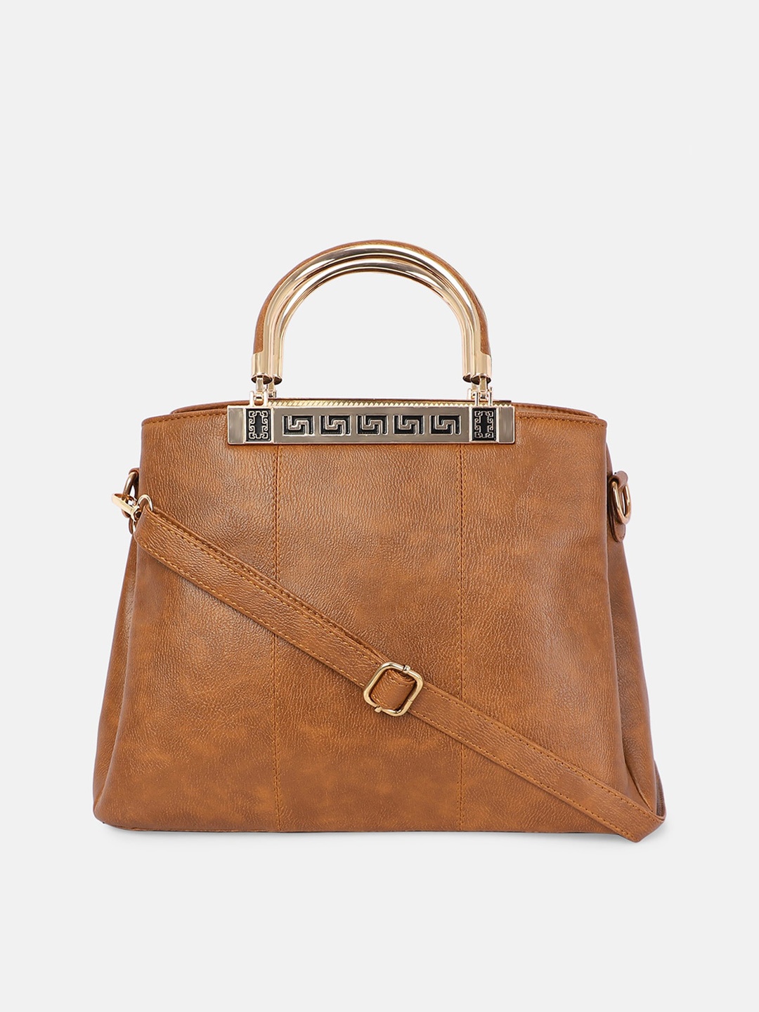 

Bagsy Malone Camel Brown Textured PU Structured Handheld Bag