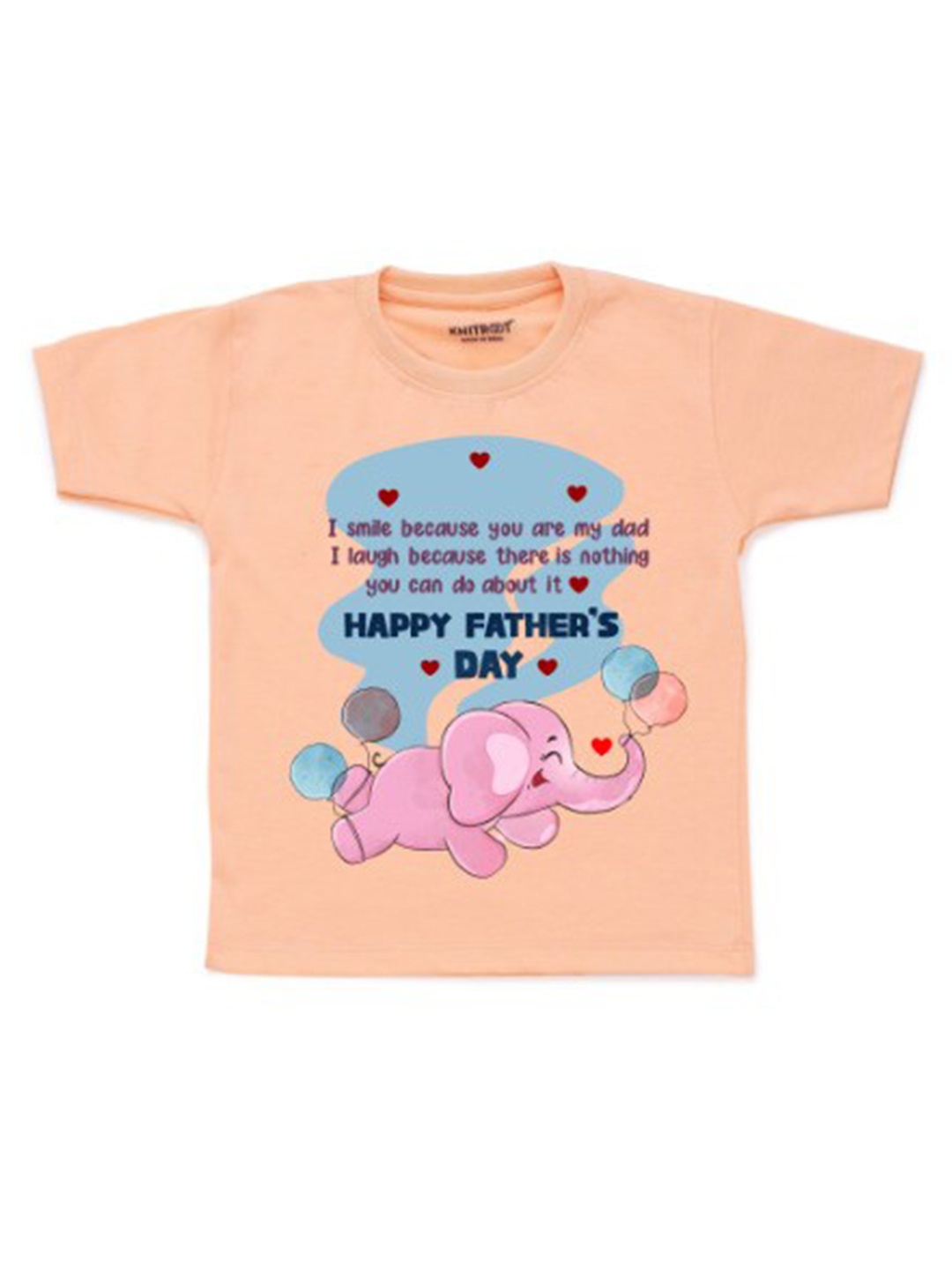 

KNITROOT Kids Peach-Coloured Printed Cotton T-shirt