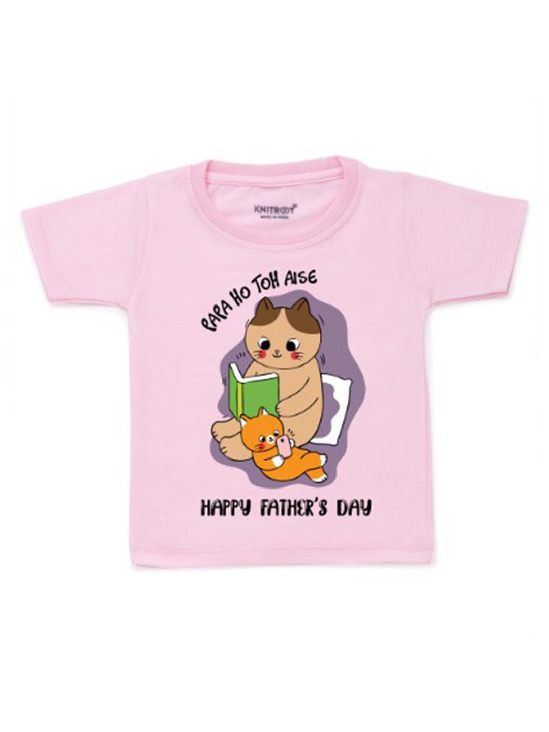 

KNITROOT Kids Pink Printed Applique T-shirt