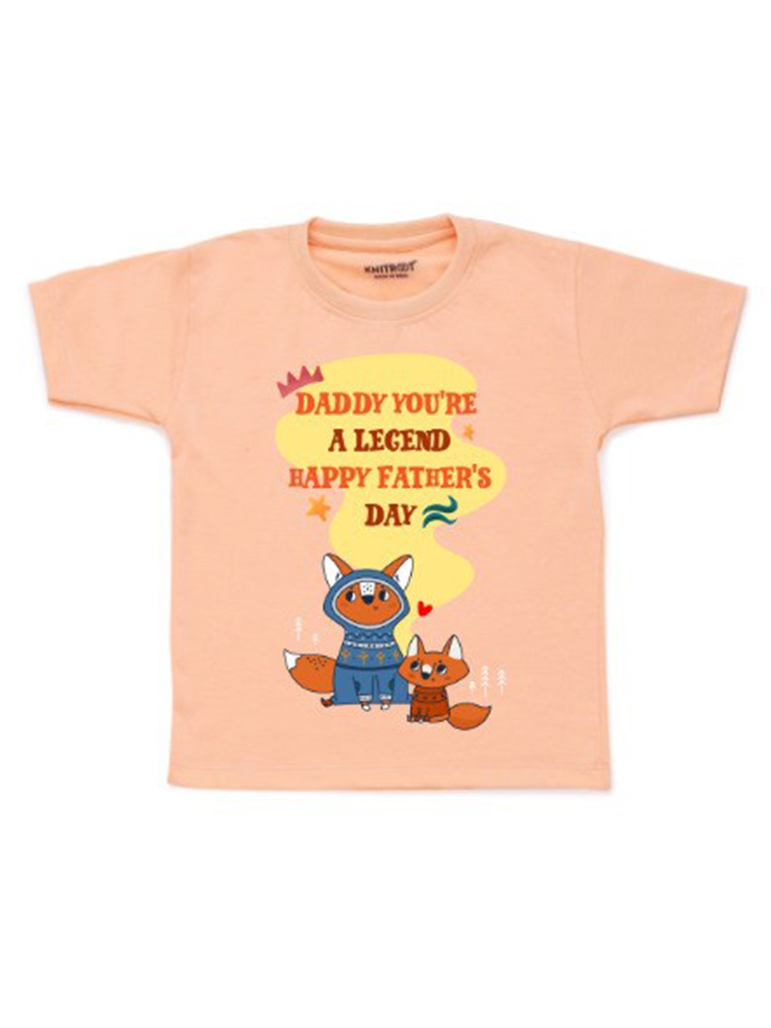 

KNITROOT Kids Peach-Coloured Printed T-shirt
