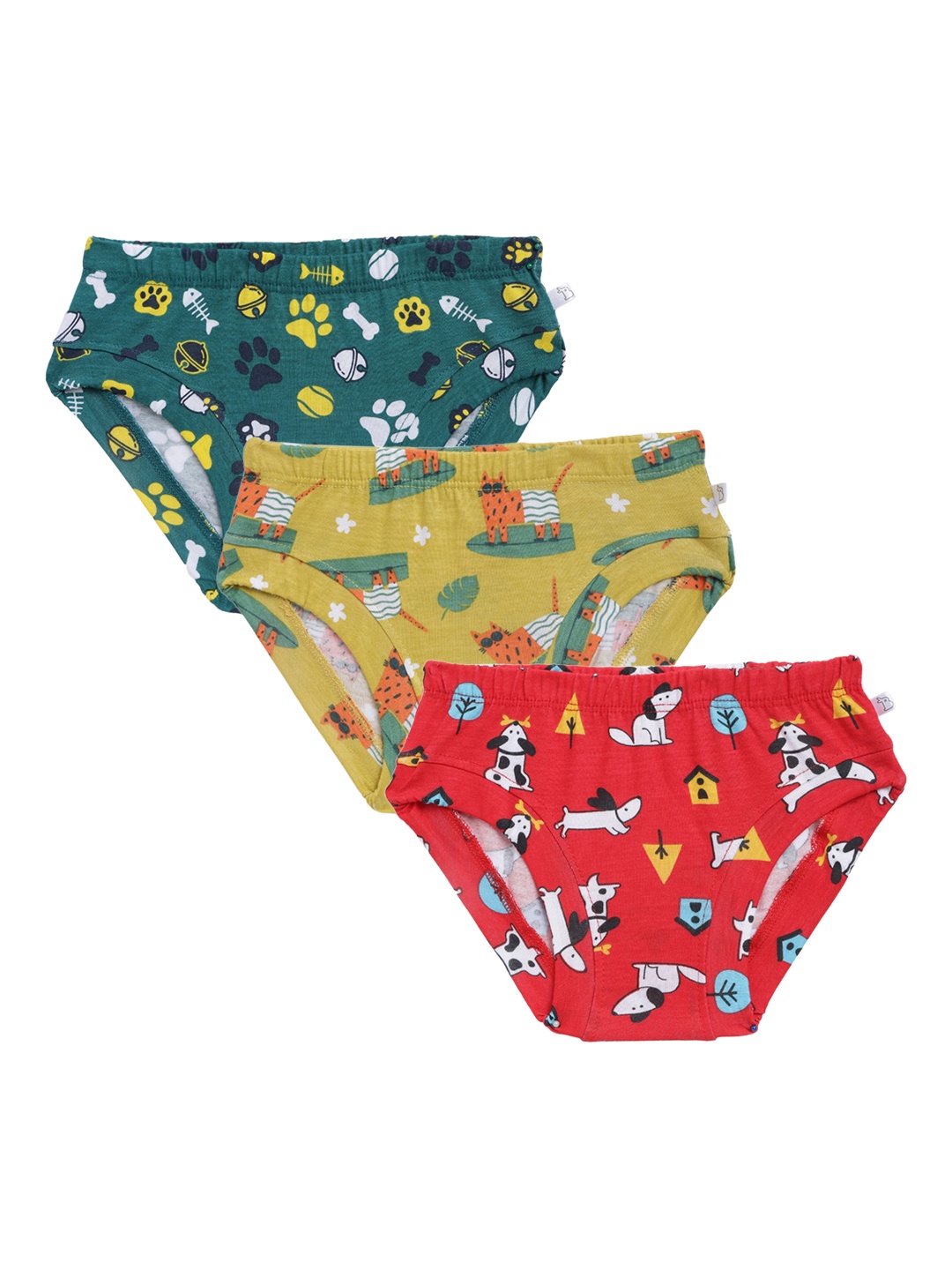 

SuperBottoms Kids Set of 3 Assorted Printed Sustainable Basic Briefs Und-U-BR-PO-2_3