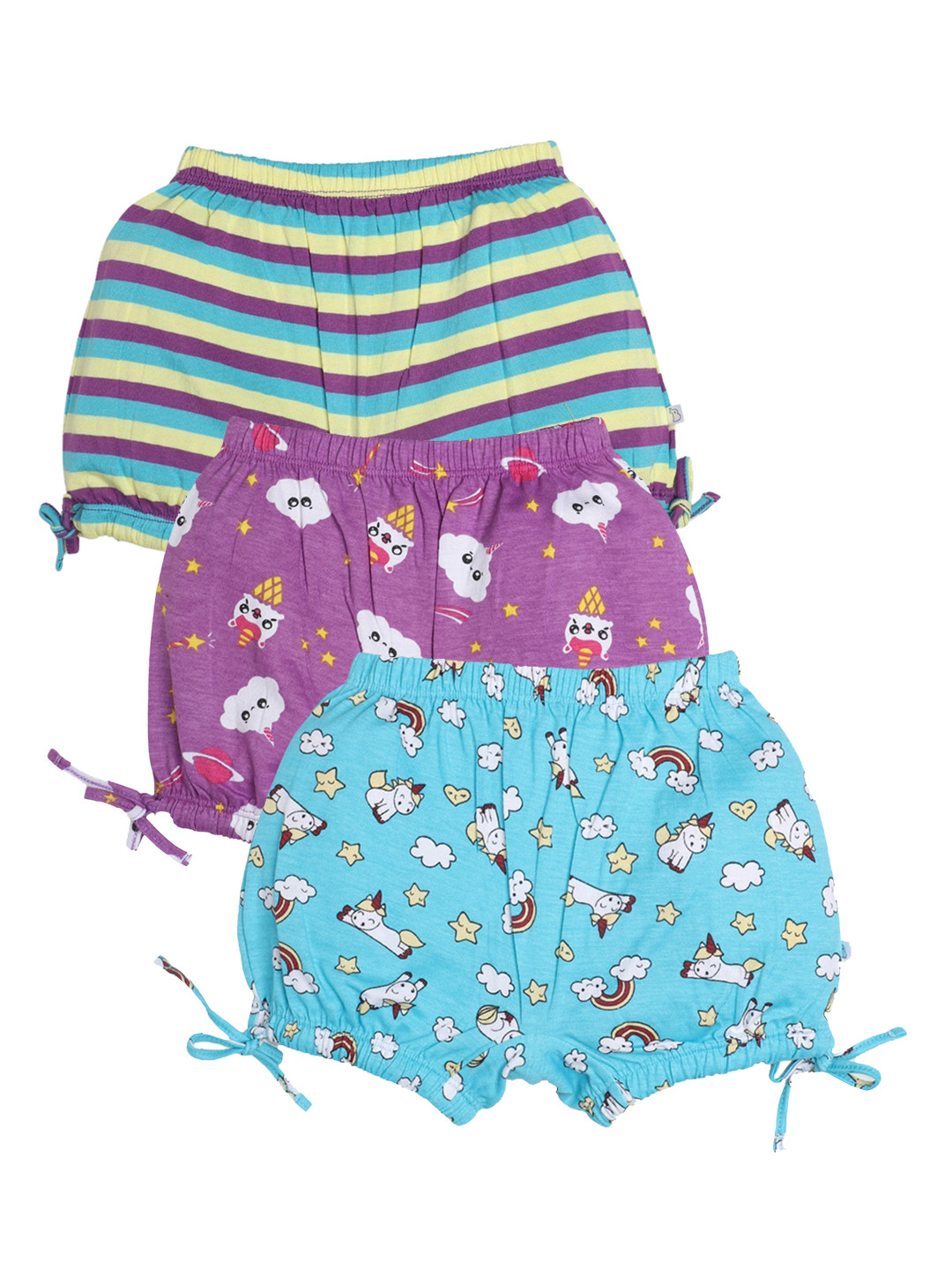 

SuperBottoms Kids Pack of 3 Assorted Sustainable Basic Briefs Und-U-BL-UD-2_3-3PACK-Unicorn Dreams