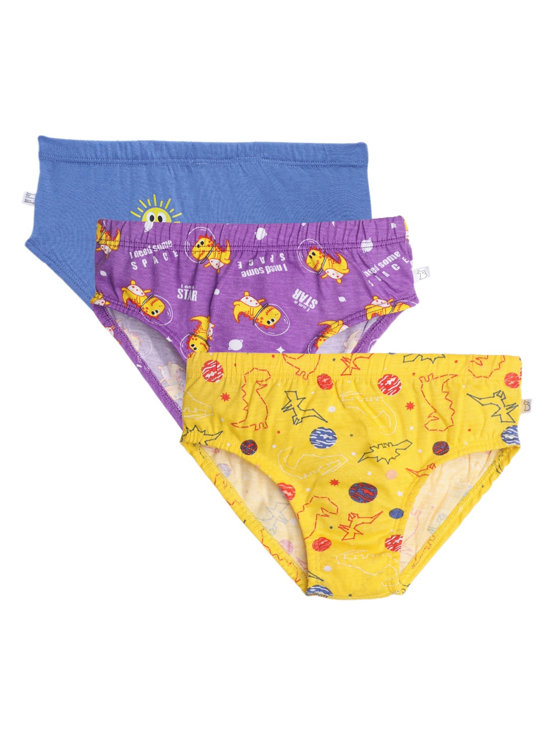 

SuperBottoms Girls Set of 3 Assorted Printed Sustainable Basic Briefs Und-F-BR-FD2.O-4_6