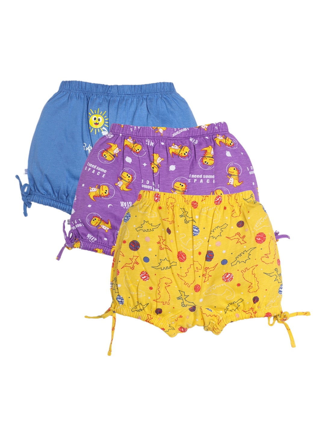 

SuperBottoms Kids Pack Of 3 Printed Sustainable Basic Briefs, Yellow