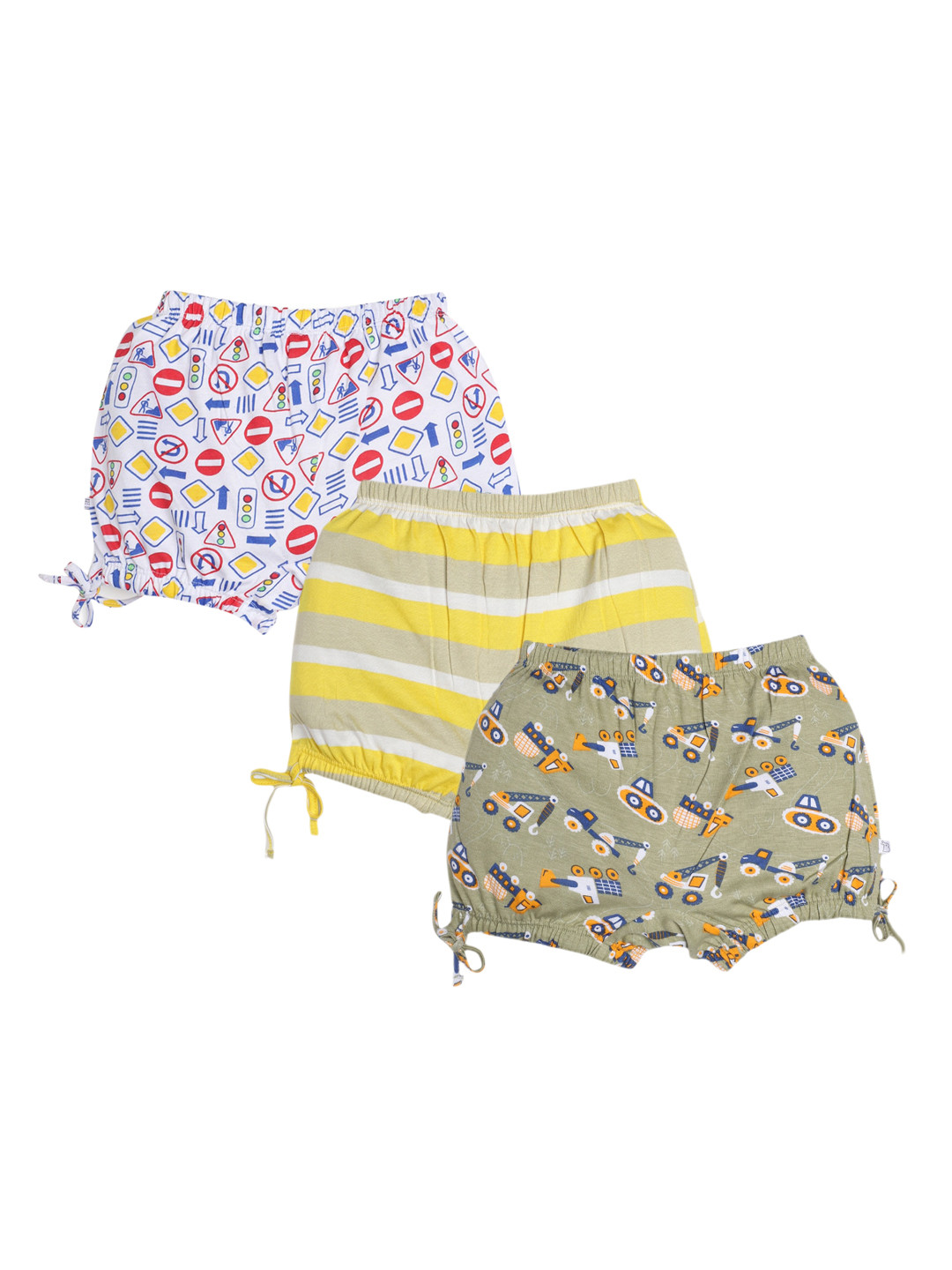 

SuperBottoms Kids Set of 3 Multicolored Printed Sustainable Basic Briefs Und-U-BL-NG-2_3-3PACK, Yellow