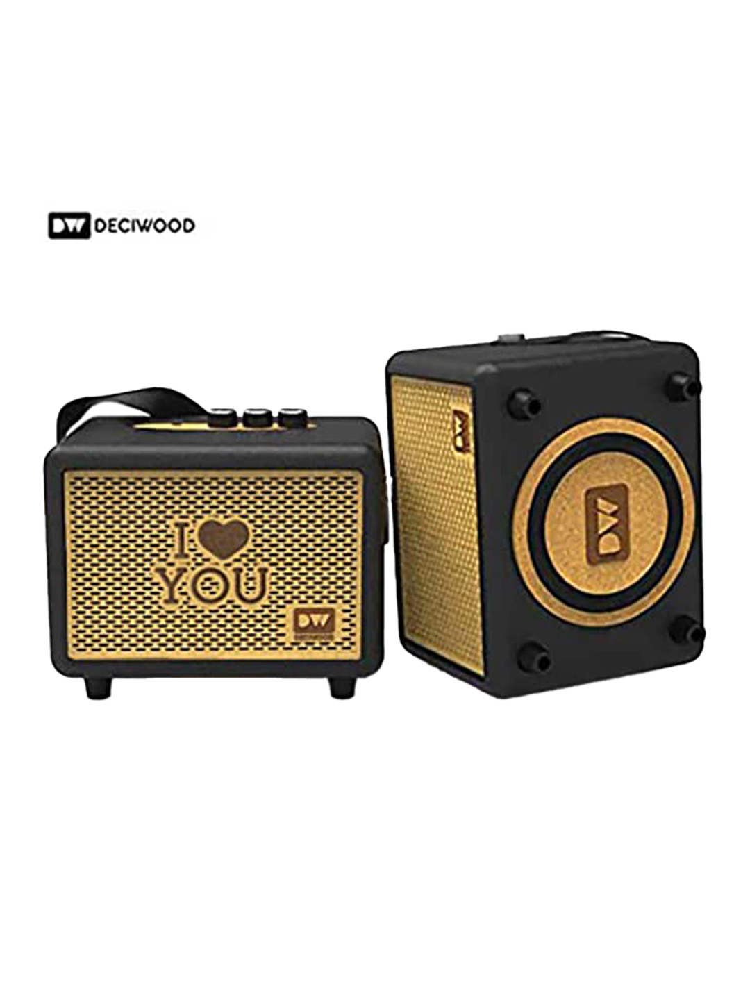 

DECIWOOD Black Solid Curved 35W Wooden Portable Bluetooth Speaker