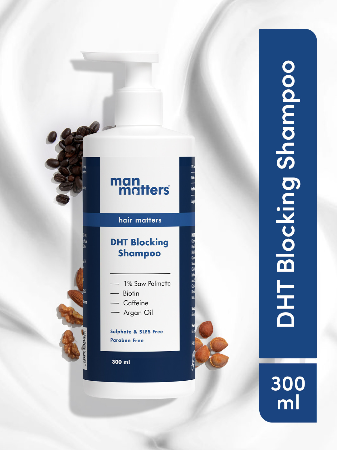

Man Matters DHT Blocking Anti Hair Fall Shampoo 1% Saw Palmetto, Biotin & Caffeine 300ml, White
