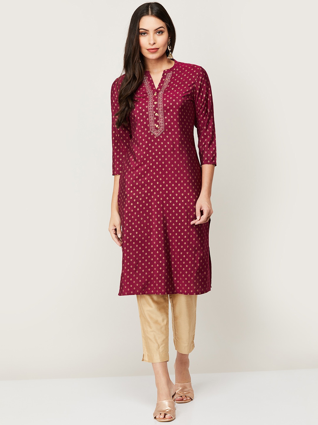 

Melange by Lifestyle Women Purple Ethnic Motifs Printed Kurta