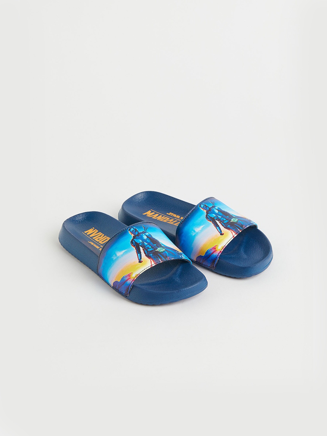 

H&M Girls Blue Printed Sliders