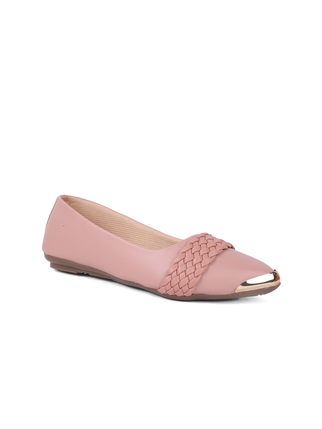 

FABBMATE Women Pink Woven Design Ballerinas Flats