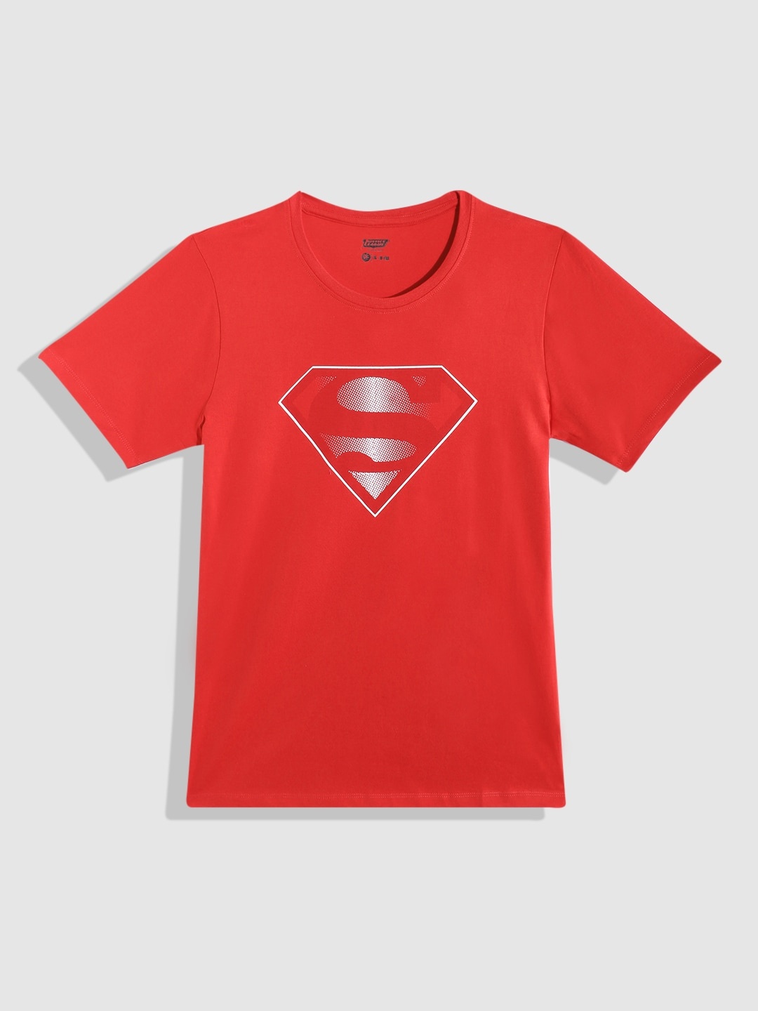 

YK Justice League Teen Boys Superman Printed Pure Cotton T-shirt, Red