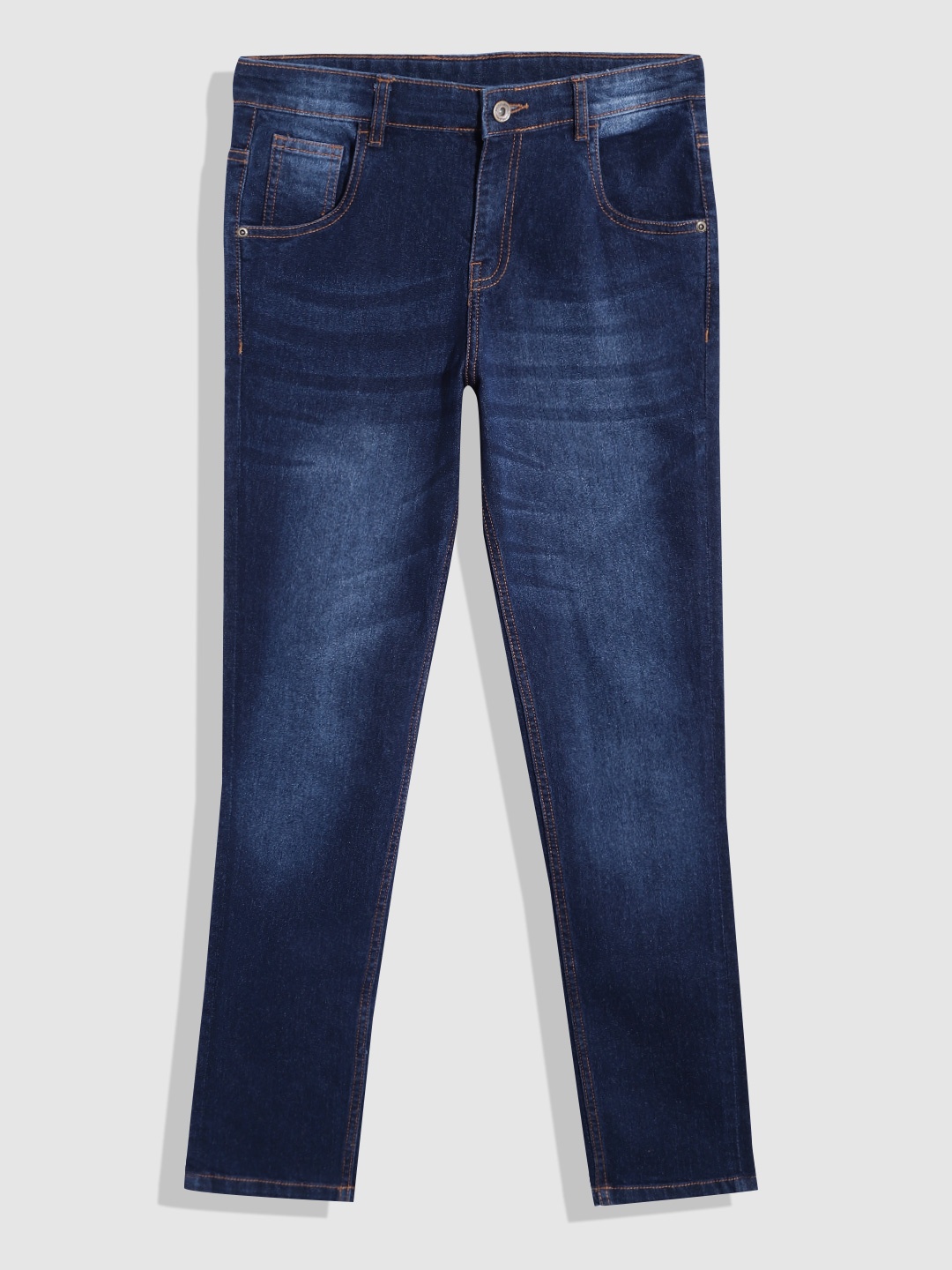 

YK Girls Navy Blue Light Fade Mid-Rise Stretchable Jeans
