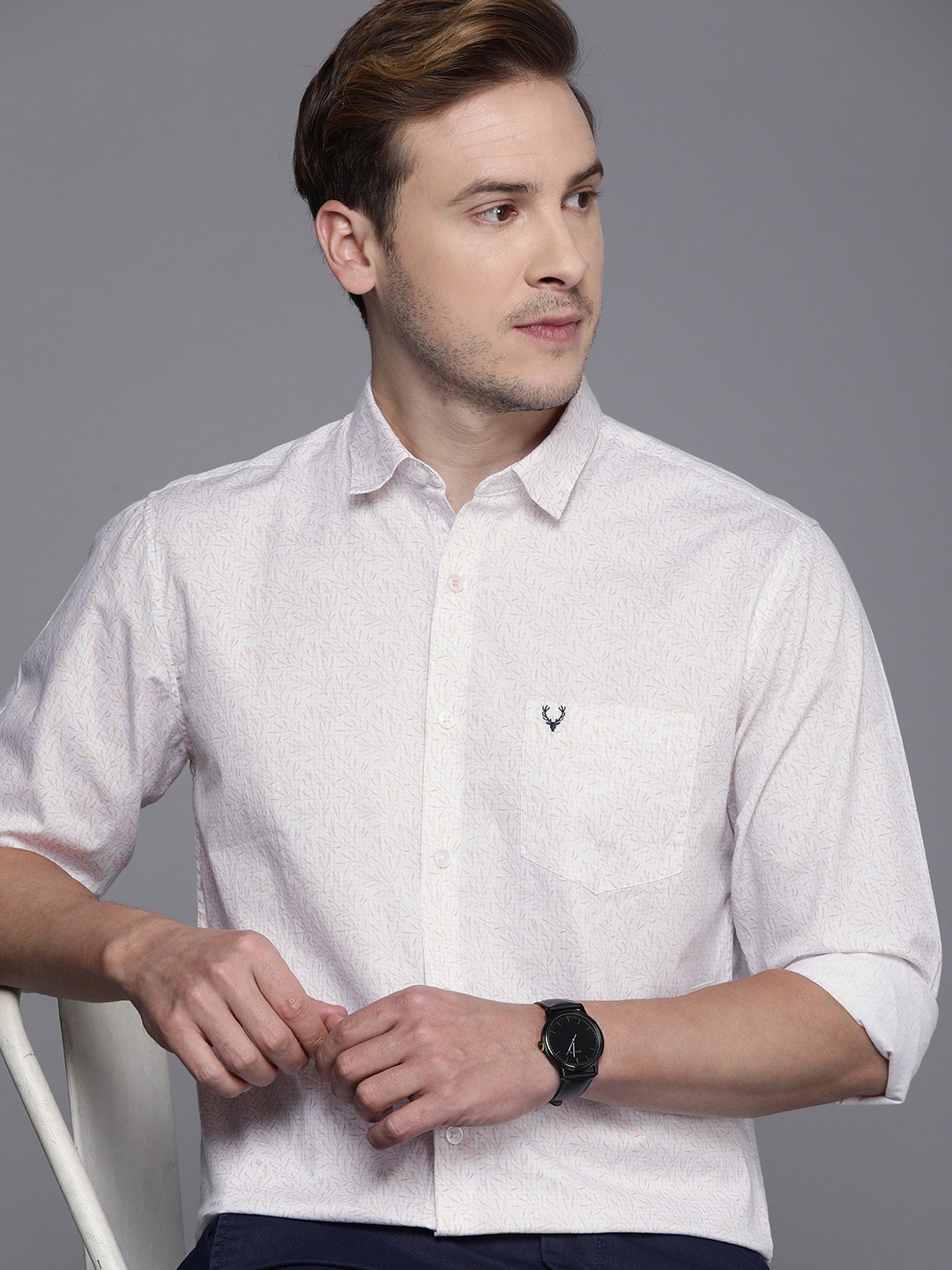 

Allen Solly Men Pure Cotton Sport Fit Printed Casual Shirt, White
