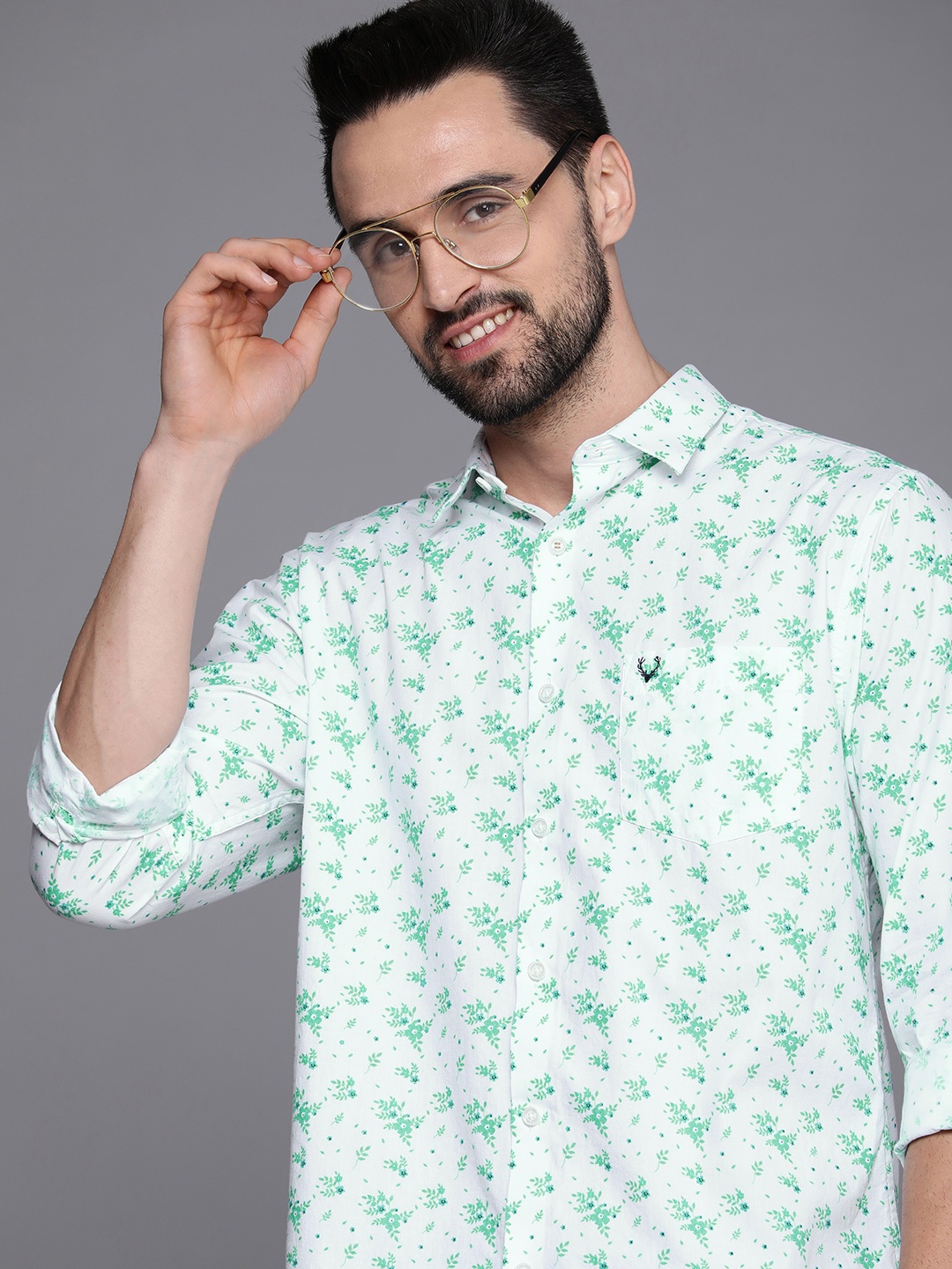 

Allen Solly Men White Classic Fit Floral Printed Casual Shirt