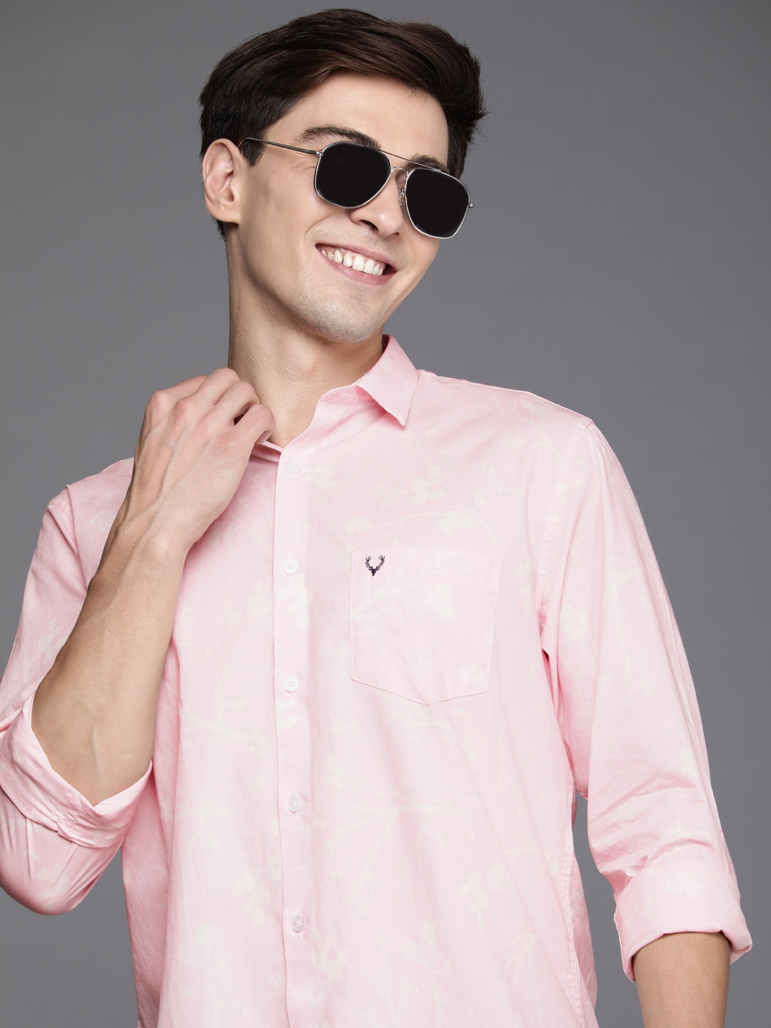 

Allen Solly Men Pink Sport Printed Pure Cotton Casual Shirt