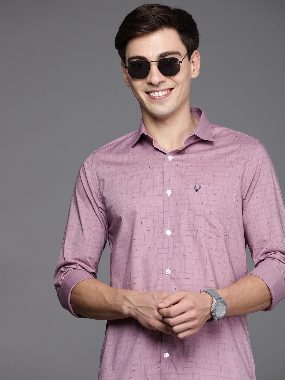 

Allen Solly Men Purple Modern Fit Printed Casual Shirt