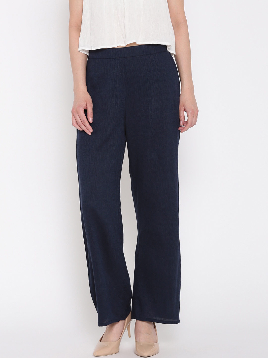 

Global Desi Navy Parallel Trousers, Navy blue
