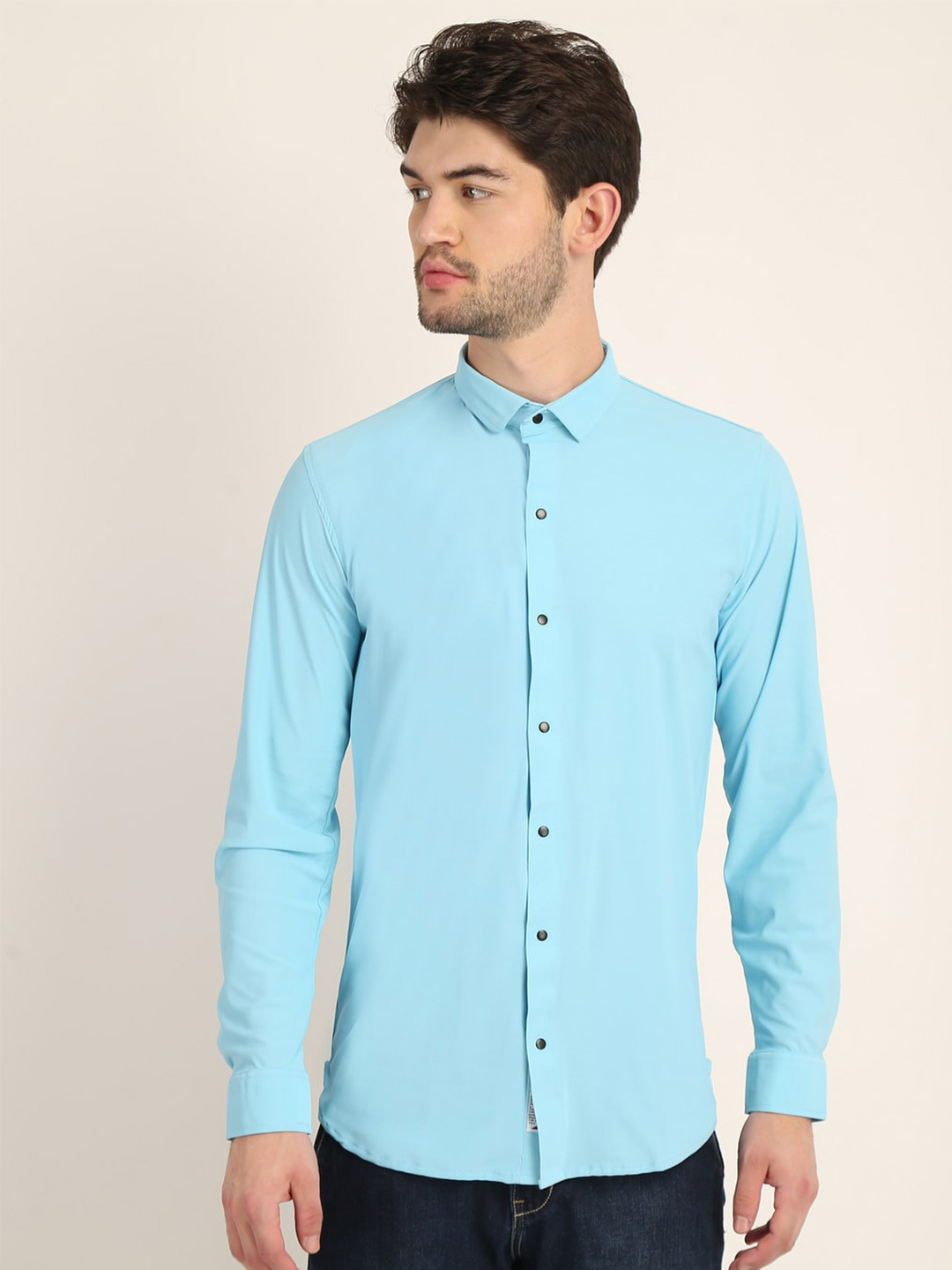 

COLVYNHARRIS JEANS Men Blue Comfort Slim Fit Solid Casual Shirt