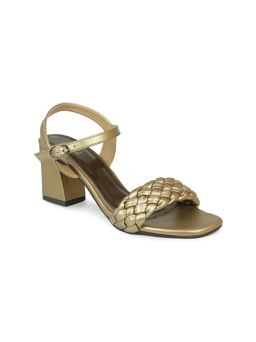 

Inc 5 Gold-Toned Woven Design Party Block Heels