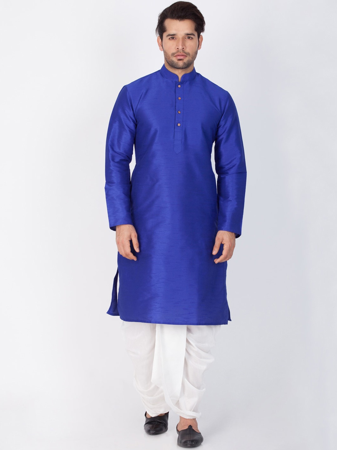 

VASTRAMAY Men Blue Kurta with Dhoti Pants